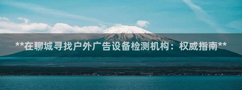 杏宇平台代理怎么赚钱的：**在聊城寻找户外广告设备检测机构：权威指南**