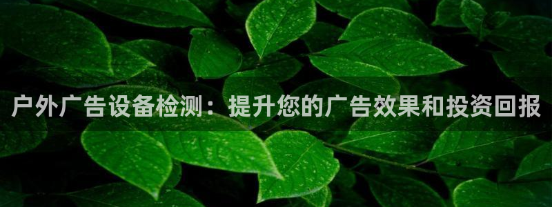杏宇平台登录步骤图：户外广告设备检测：提升您的广告效果和投资回报