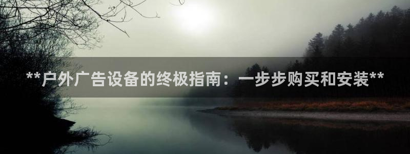 杏宇平台代理：**户外广告设备的终极指南：一步步购买和安装**