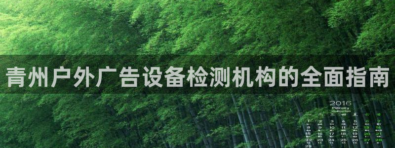 杏宇官方平台官网入口：青州户外广告设备检测机构的全面指南