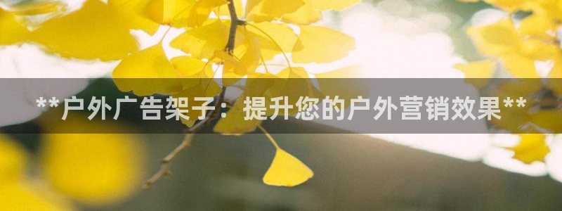 杏宇平台招商：**户外广告架子：提升您的户外营销效果**