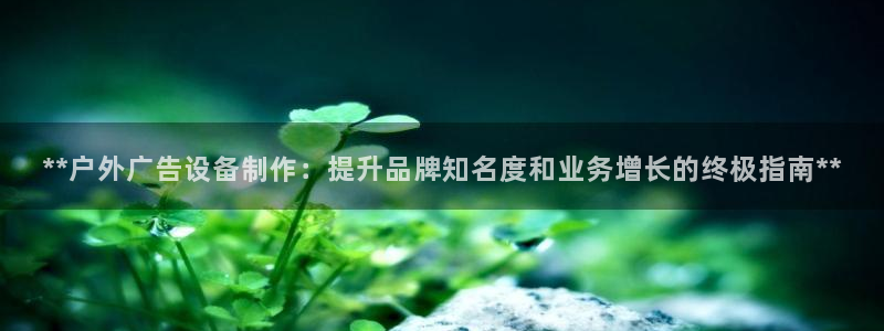 杏宇平台代理怎么赚钱快：**户外广告设备制作：提升品牌知名度和业务增长的终极指南**