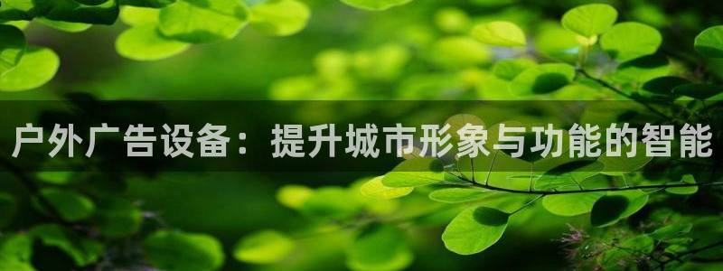 杏宇平台客服：户外广告设备：提升城市形象与功能的智能
