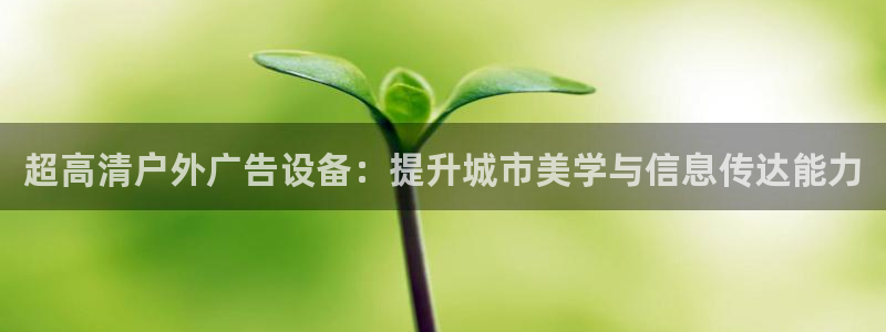 杏宇平台招商：超高清户外广告设备：提升城市美学与信息传达能力